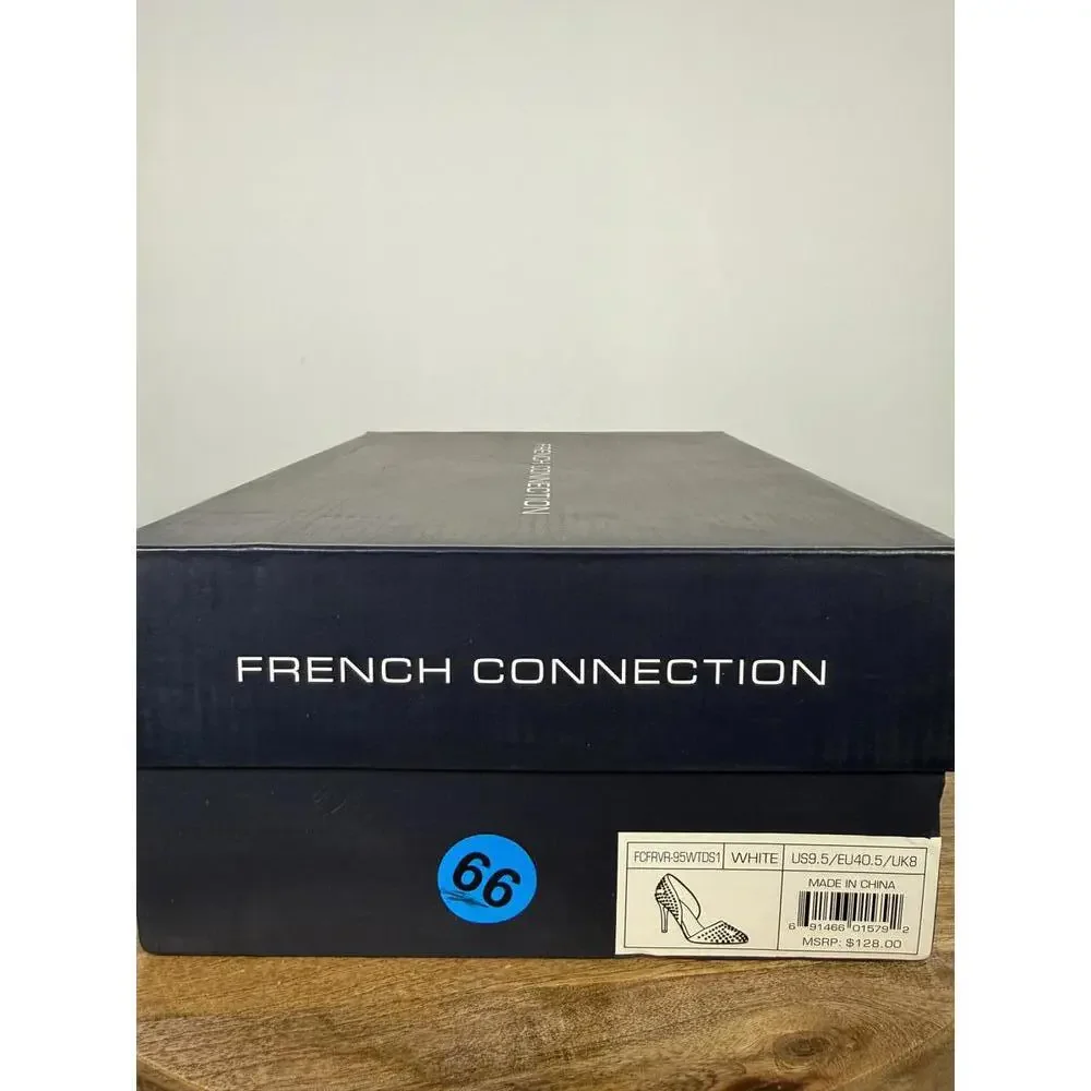 French Connection White Studded Pointed Toe Heels Size US 9.5 NWB - Picture 12 of 12
